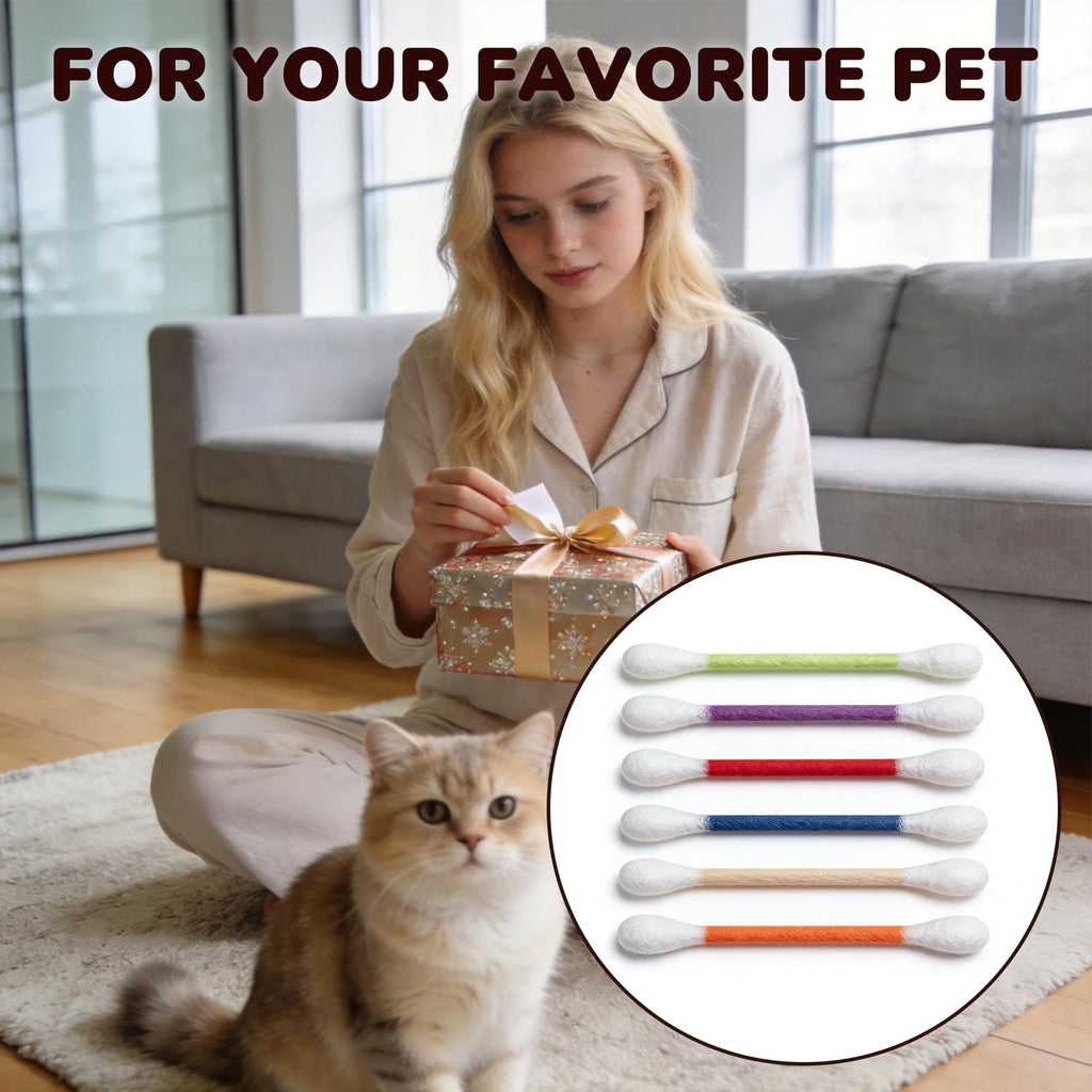 6Pack Cotton Swabs Cat Toys With Catnip
