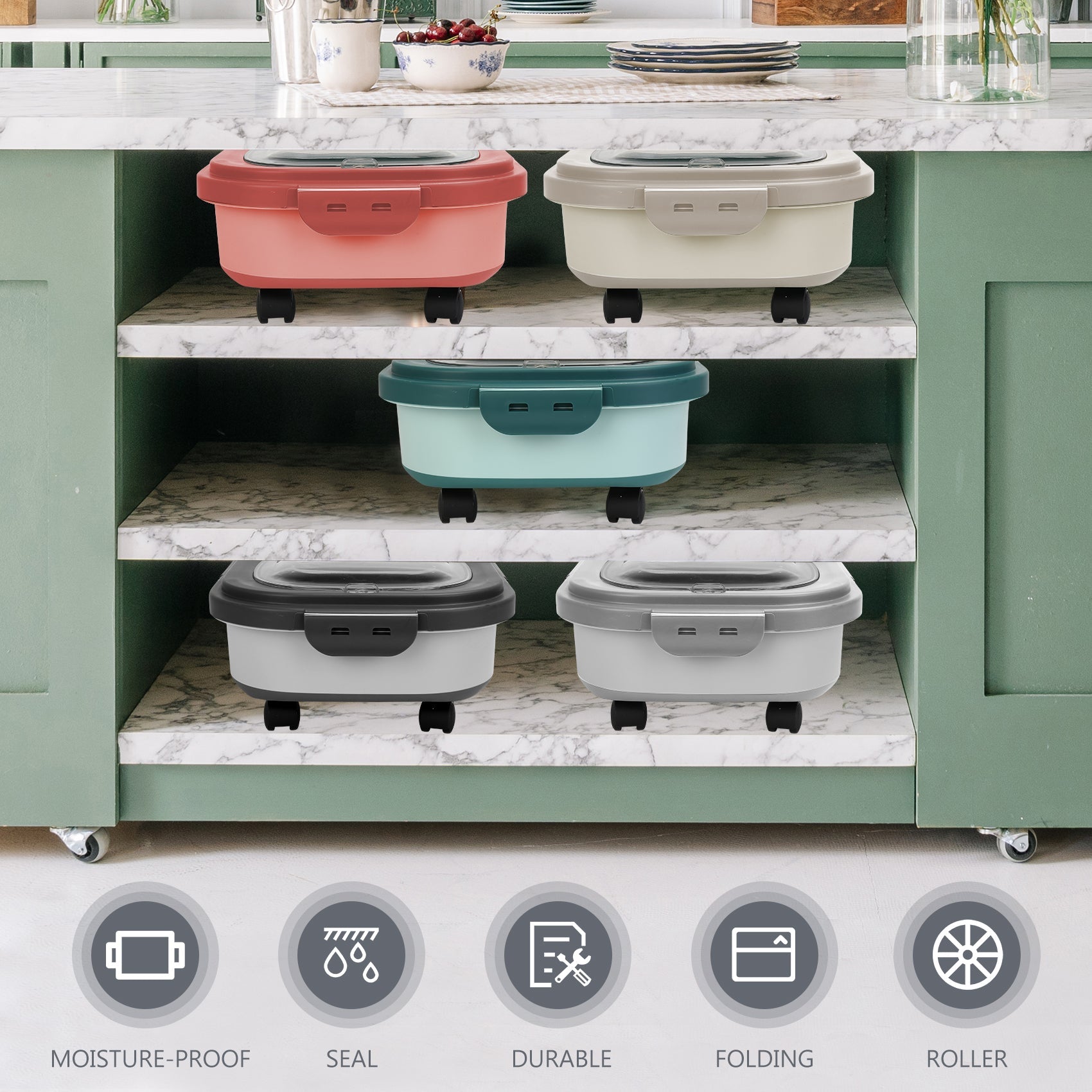 Dog / Cat Food Containers with Wheels
