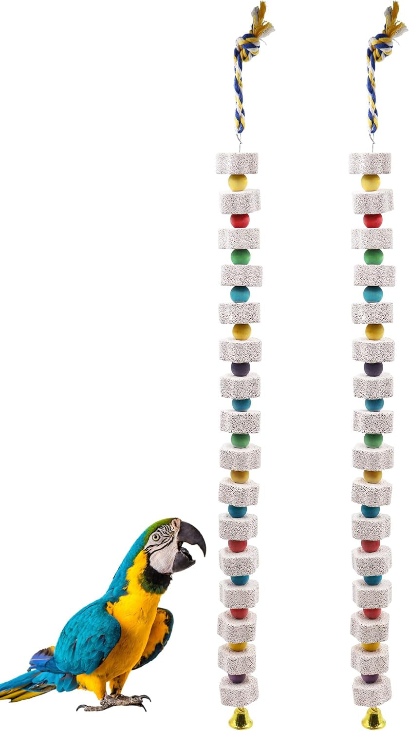 Calcium Block, Beak Grinding with Bell Bird Toy