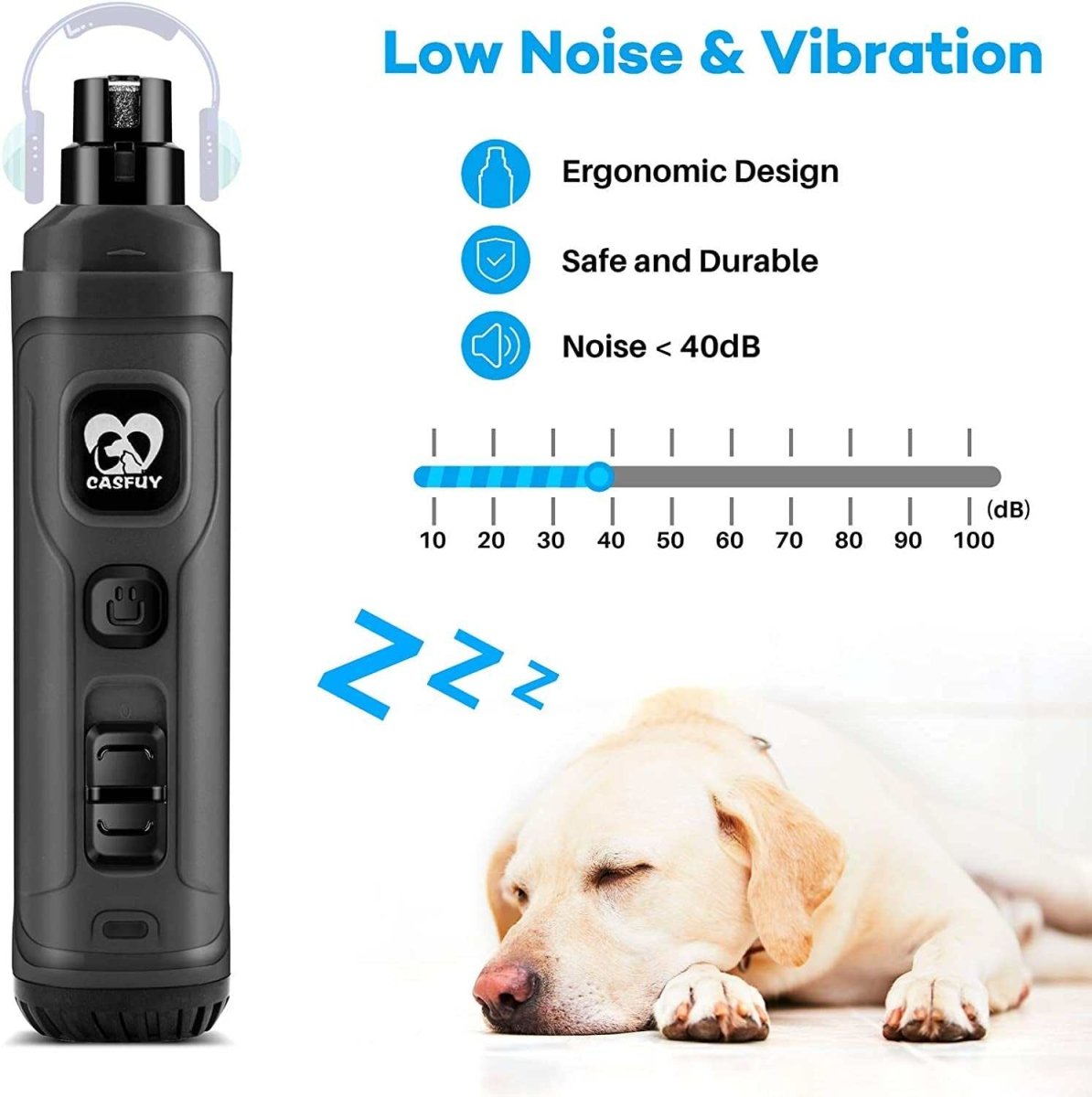 Dog nail Grinder with 2 LED Light