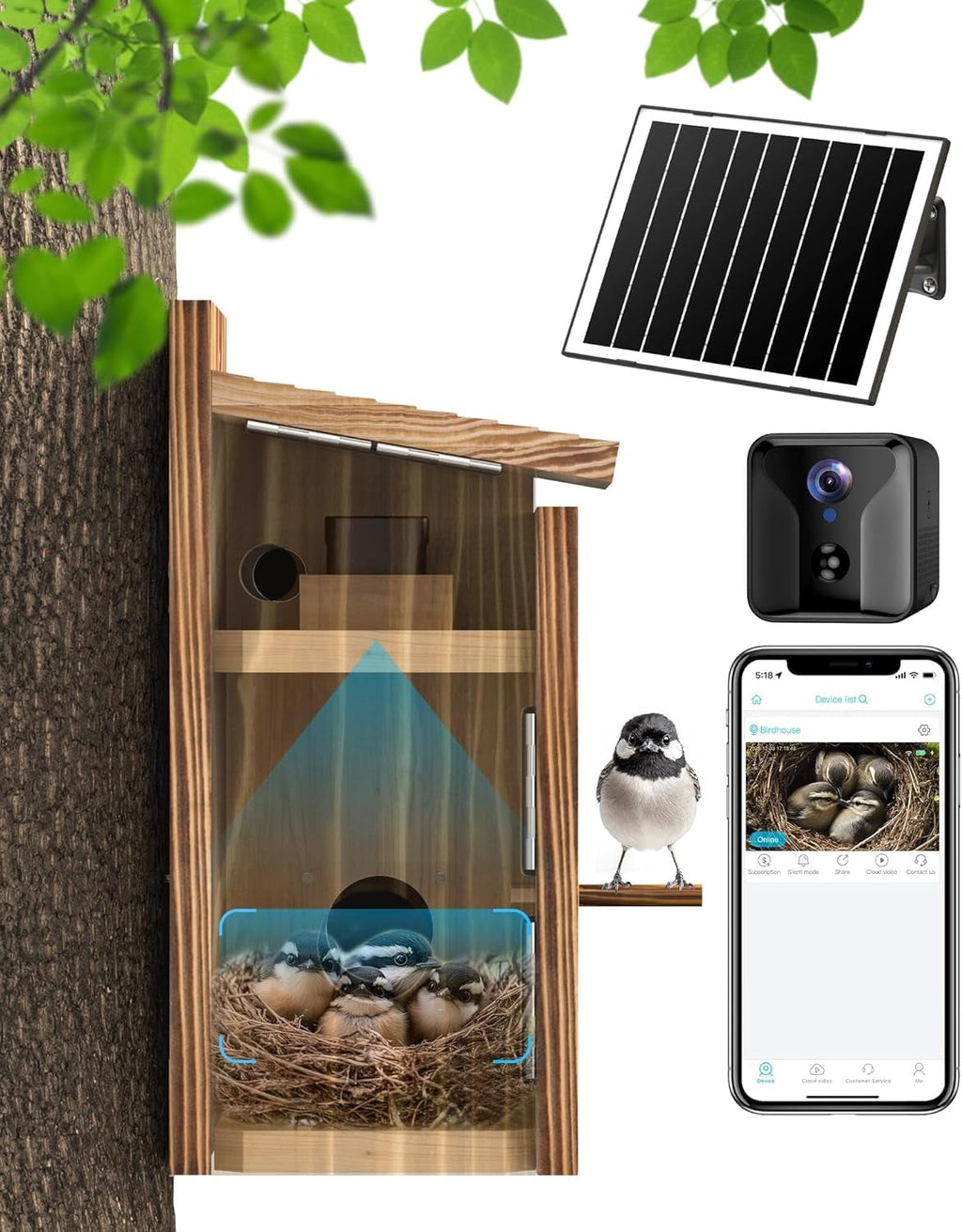 Solar Powered Smart Birdhouse  Camera