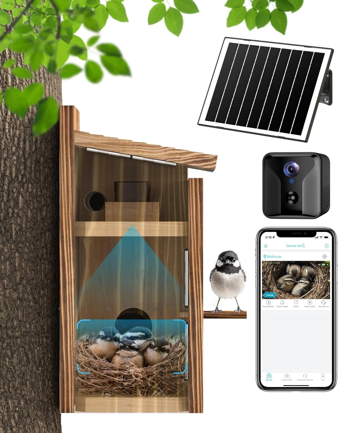 Solar Powered Smart Birdhouse  Camera