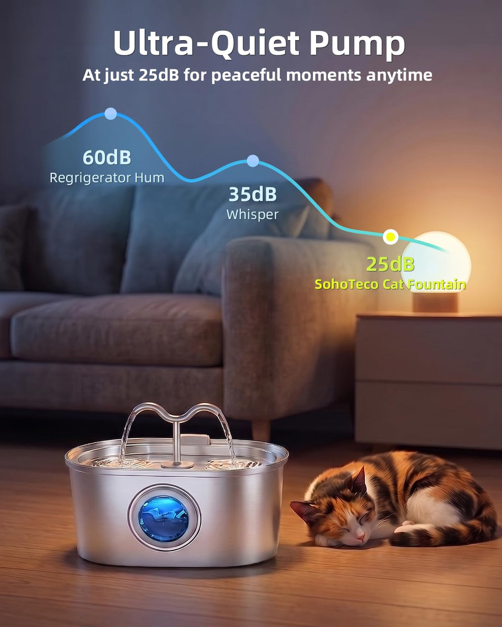Stainless Steel Cat Water Fountain
