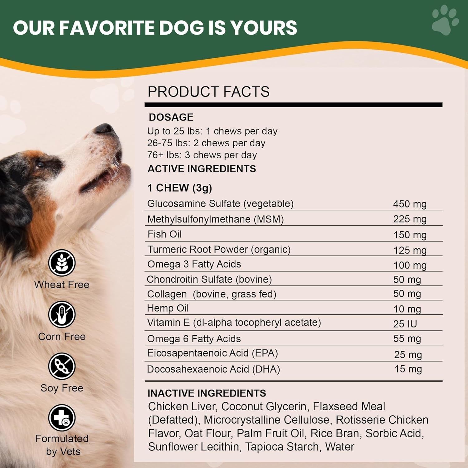 Hip Joint Supplement for Large Dogs