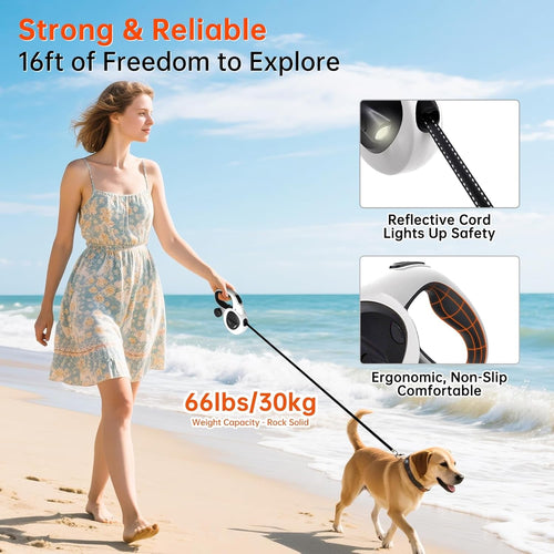 16FT Retractable Dog Leash with LED Light