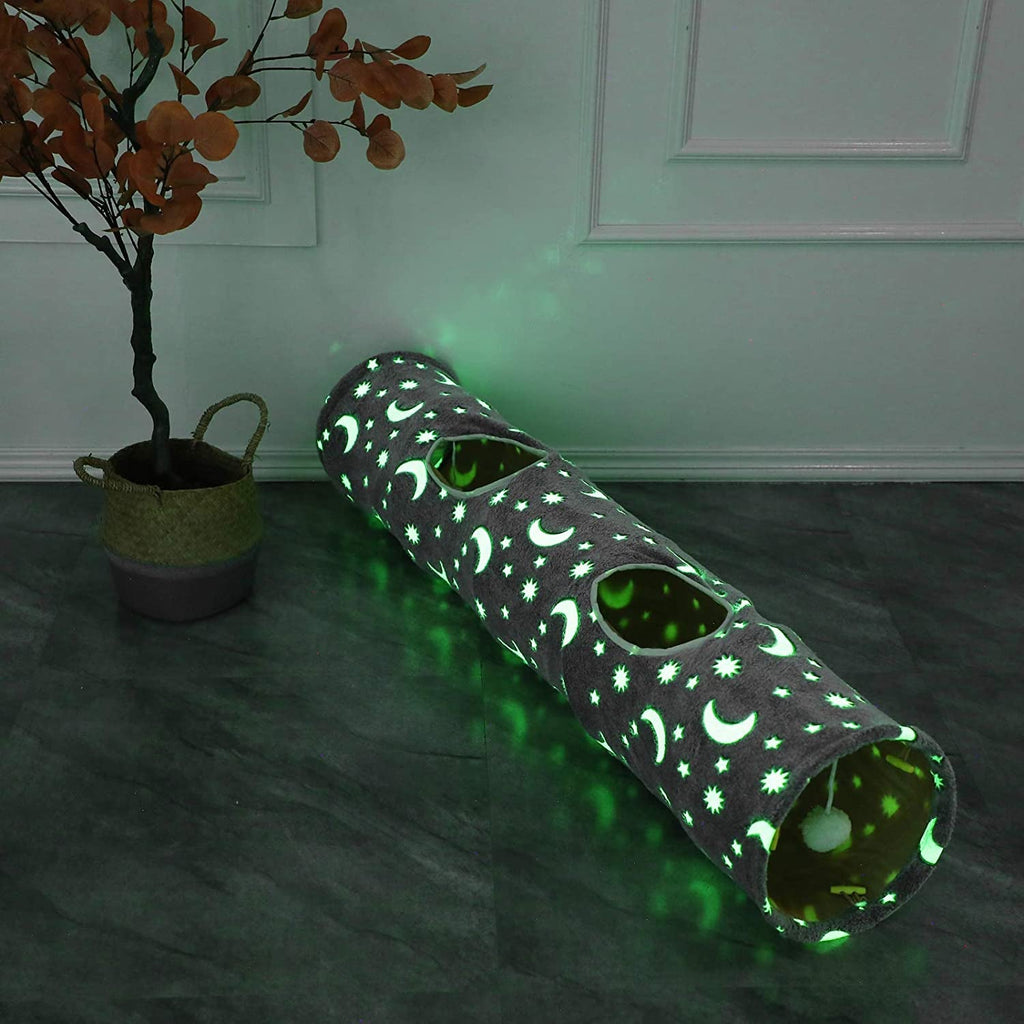 Collapsible Cat Tunnel Tube with Plush Ball Toys