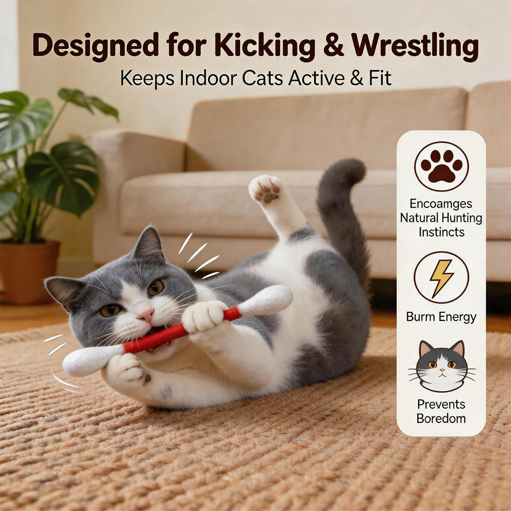 6Pack Cotton Swabs Cat Toys With Catnip