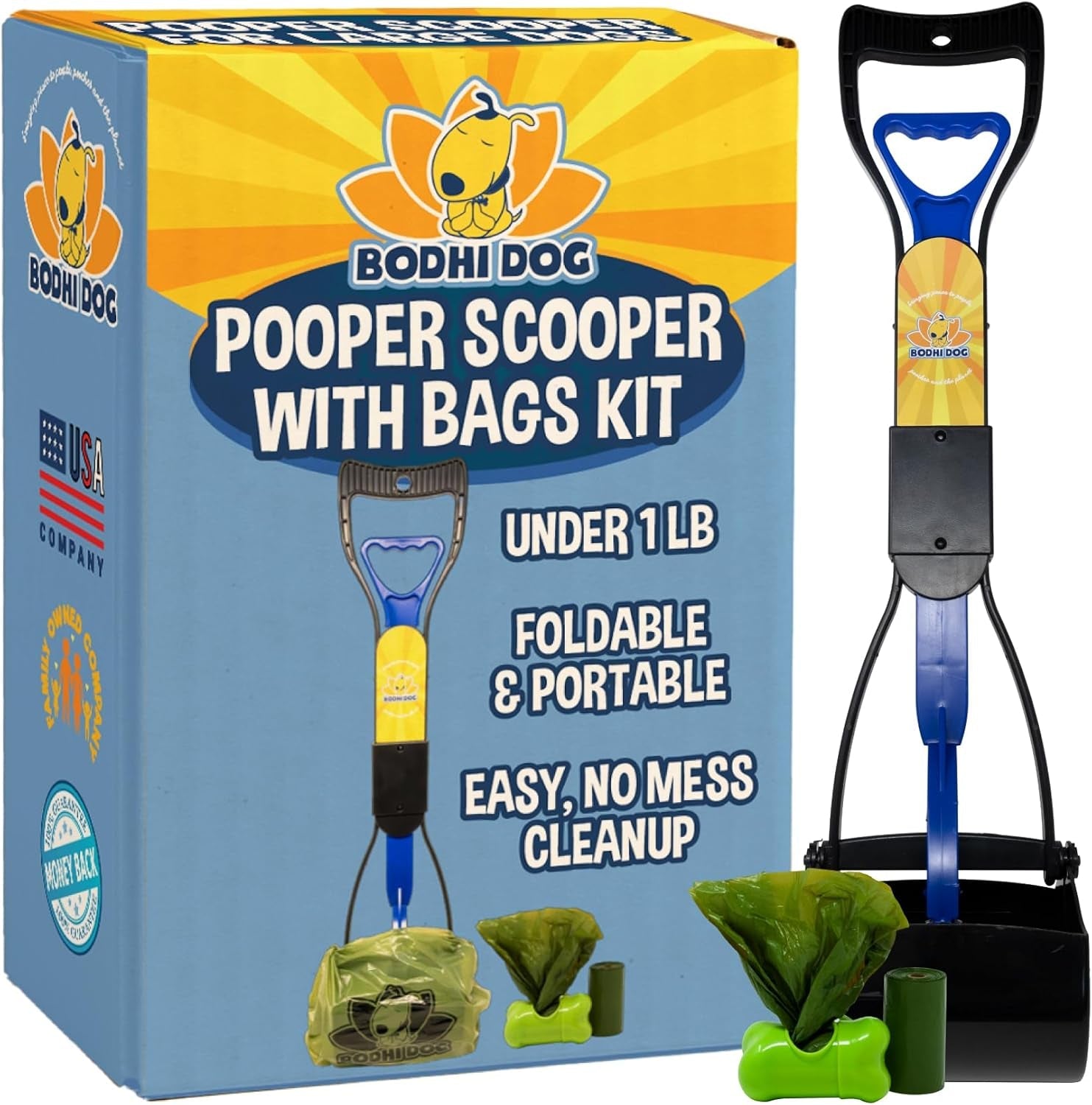 Pooper Scooper Kit with Waste Bags & Holder