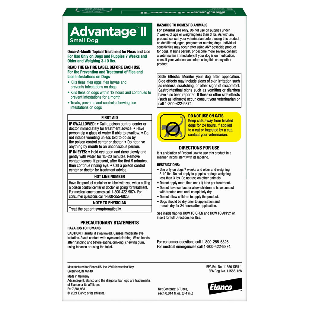 Flea Prevention for Small Dogs 3-10 Lbs / 6-Monthly Treatments