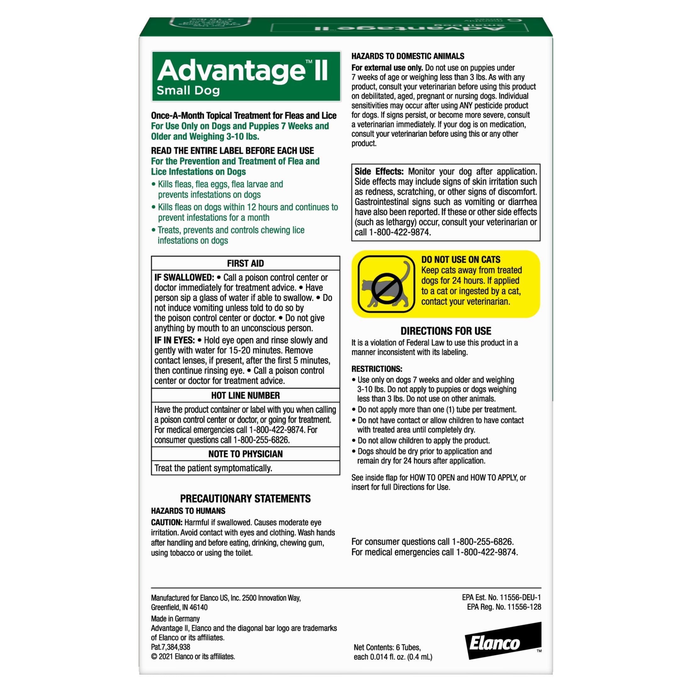 Flea Prevention for Small Dogs 3-10 Lbs / 6-Monthly Treatments