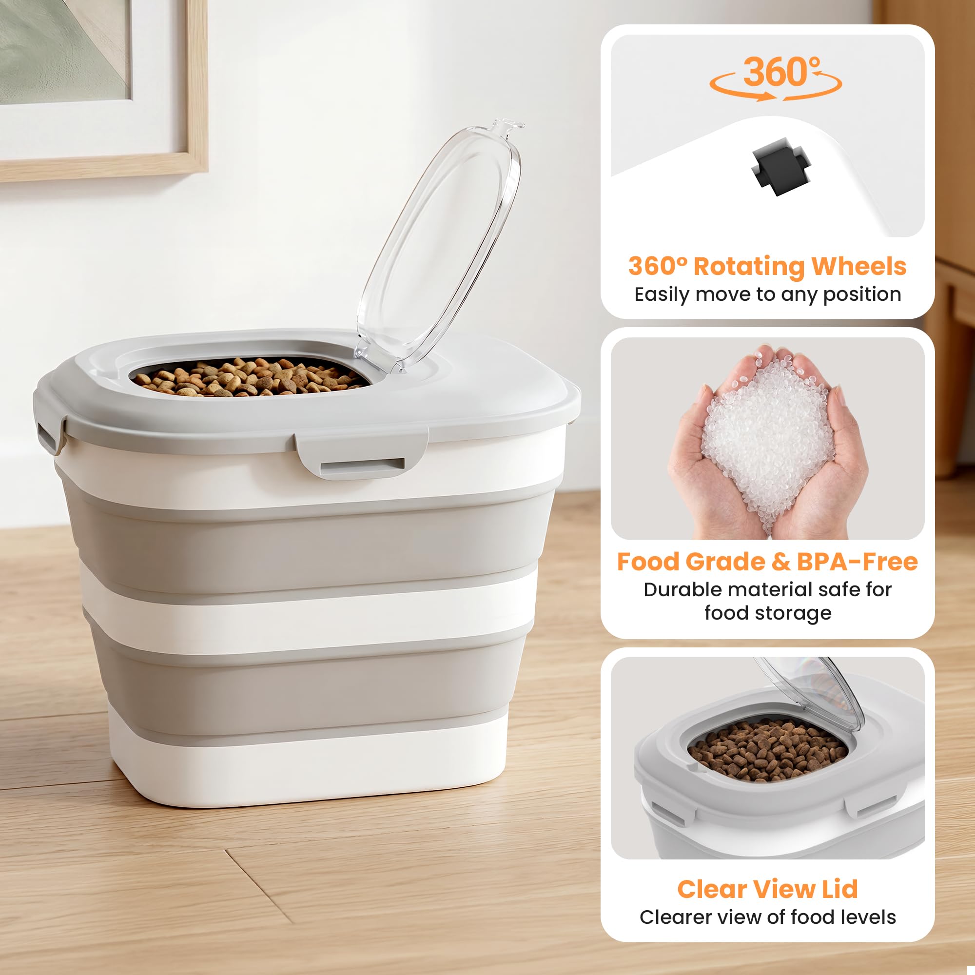 Collapsible Pet Food Storage Container