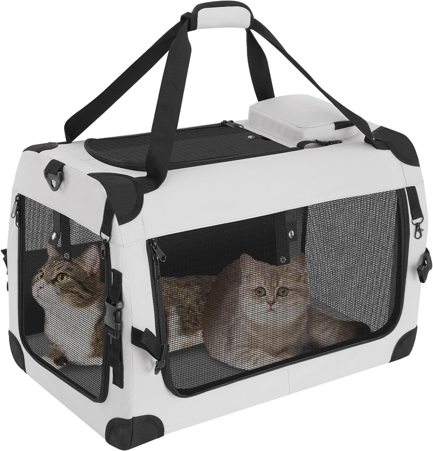Large Soft Sided Travel Carrier with Divider for Cats