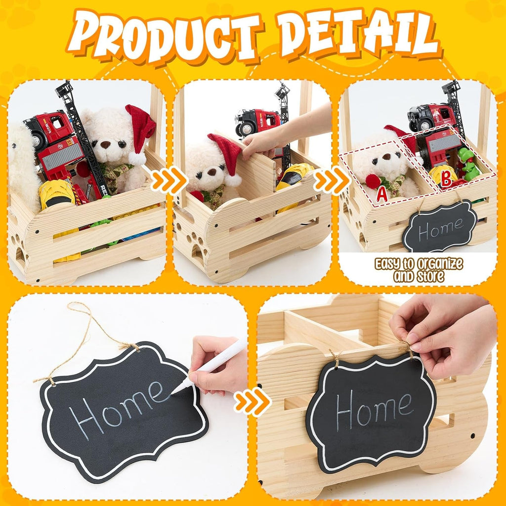 Wooden Storage Organizer with Clothes Rack for Dog Toys and Clothes