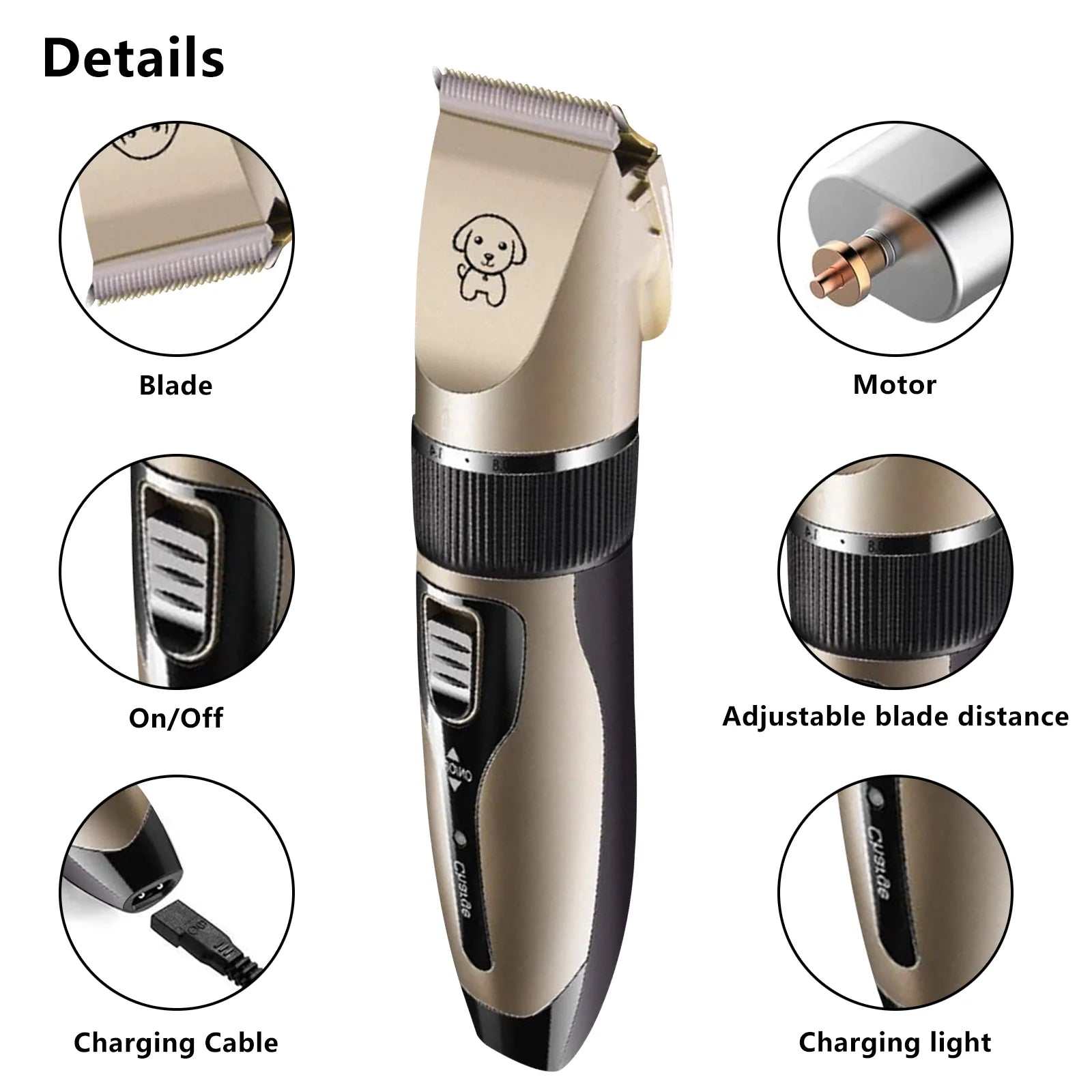Rechargeable Low Noise Dog Clippers