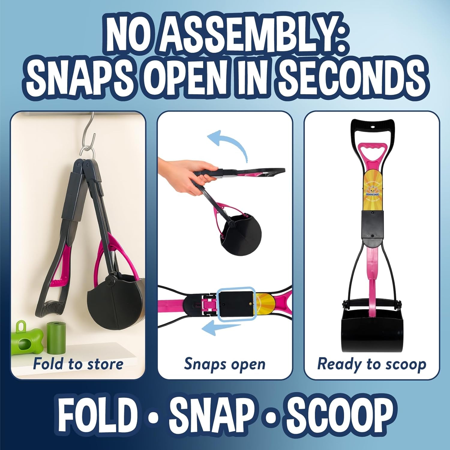 Pooper Scooper Kit with Waste Bags & Holder