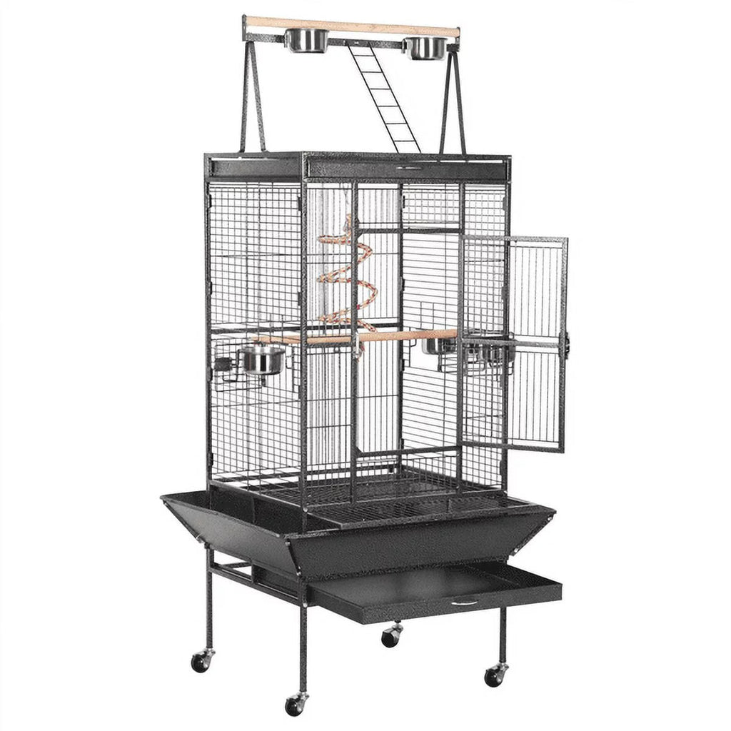 68.5'' H Metal Rolling Bird Cage