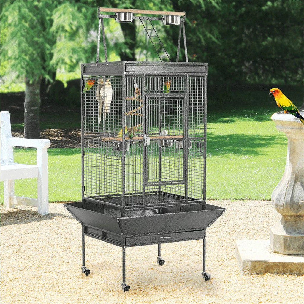 68.5'' H Metal Rolling Bird Cage