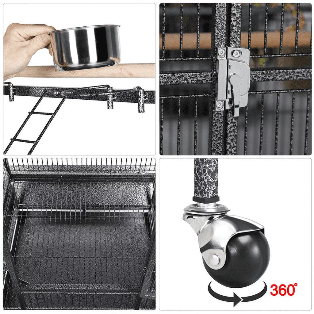 68.5'' H Metal Rolling Bird Cage