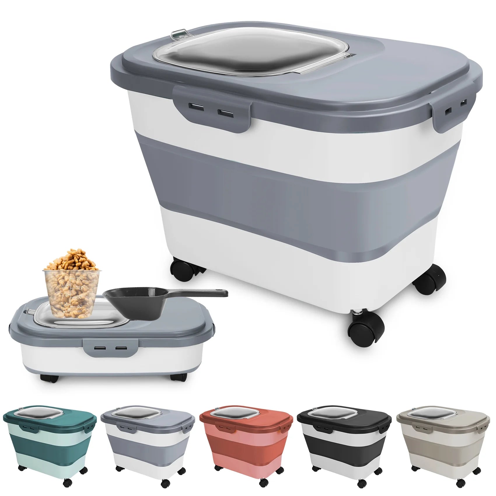 Dog / Cat Food Containers with Wheels