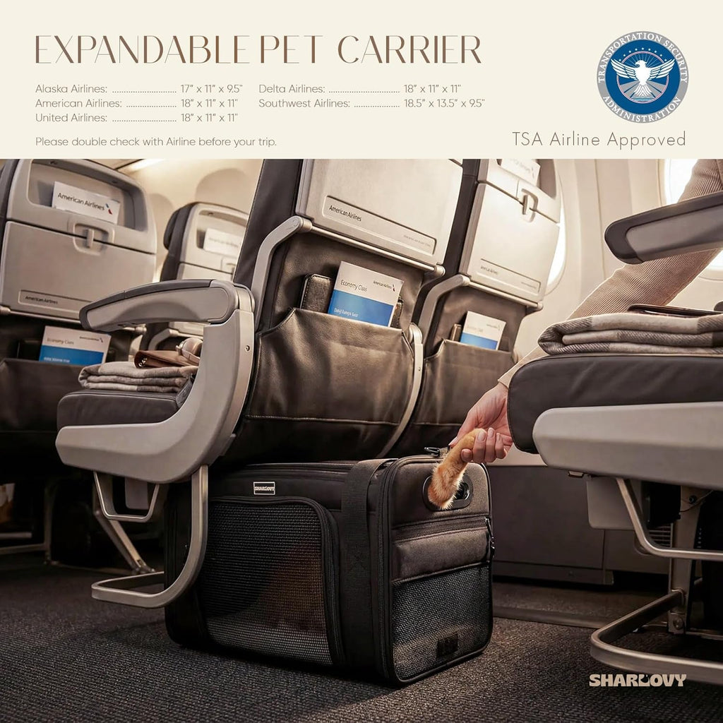 Airline Approved Expandable Carrier for Cats or Small Dogs