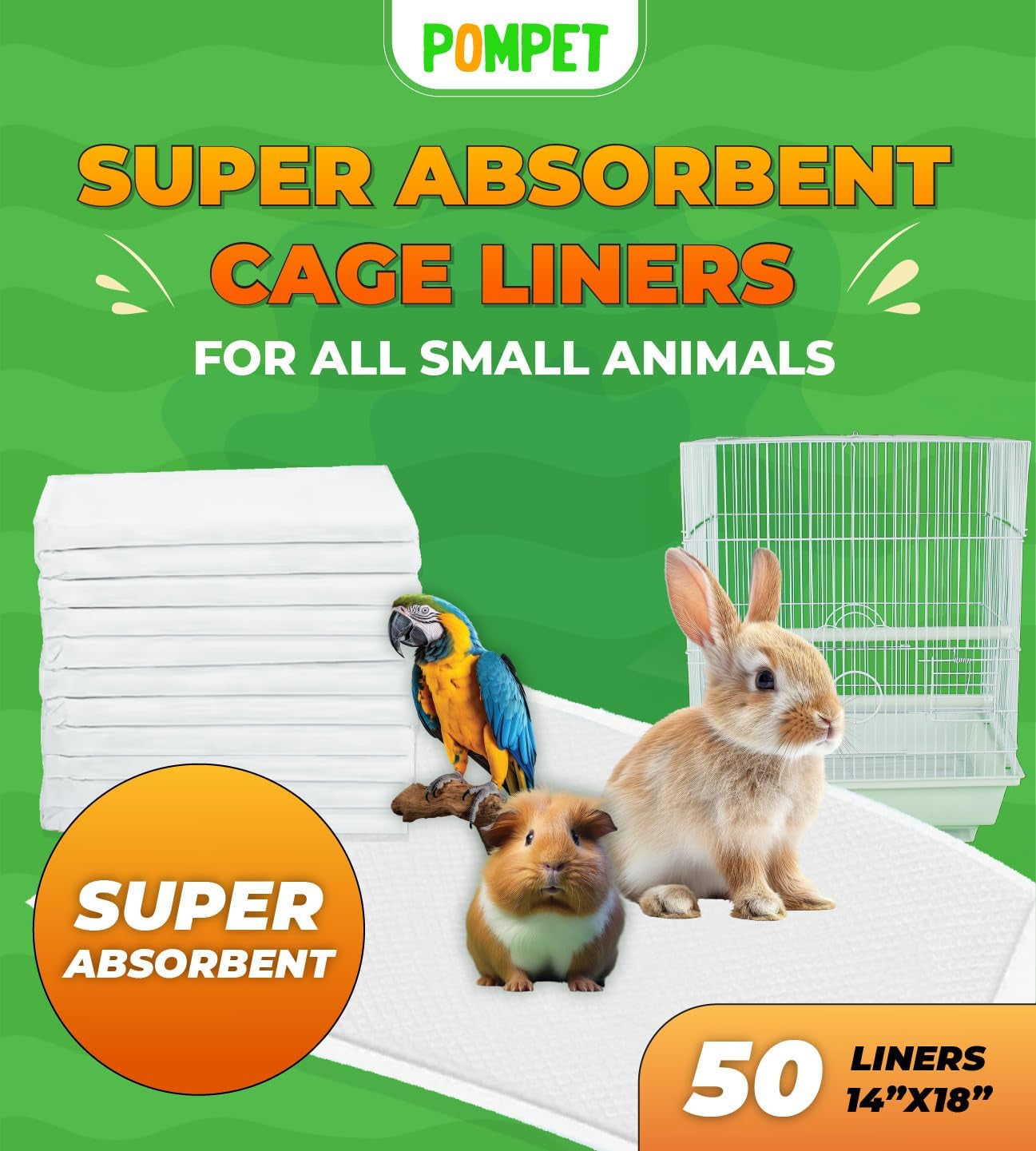 Disposable Cage Liners / 50 Pack
