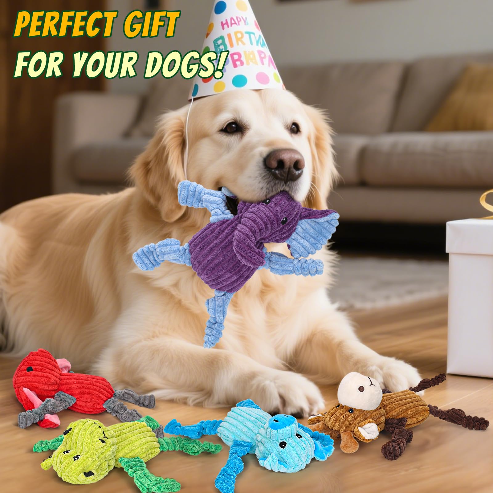 5 Pack Squeaky Dog Toys