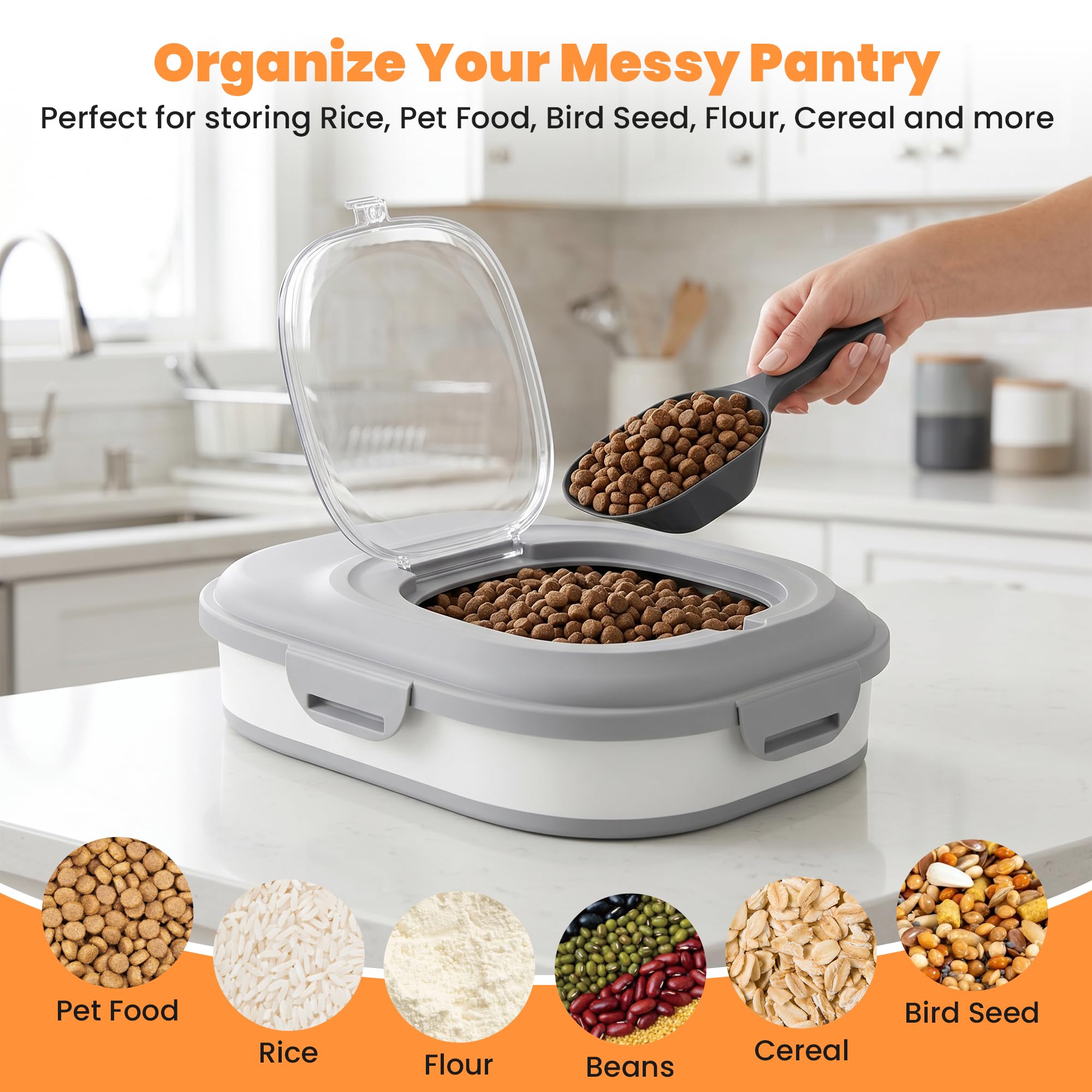 Collapsible Pet Food Storage Container