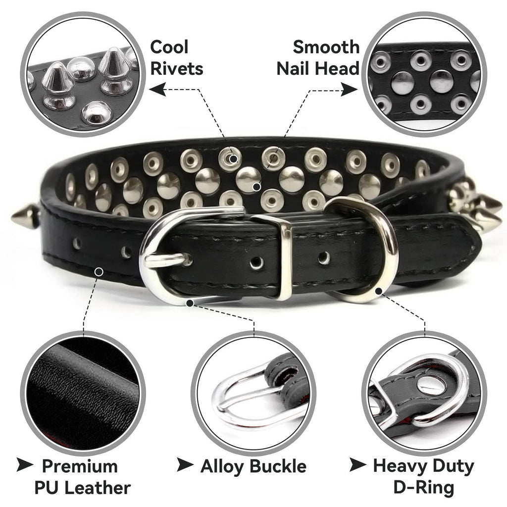 Adjustable Soft Padded Studded Puppy / Small Dog Collars