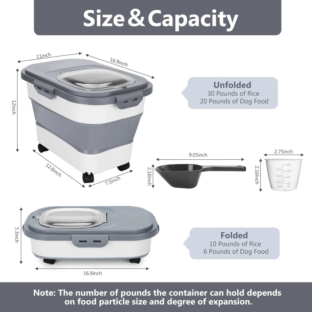 Dog / Cat Food Containers with Wheels