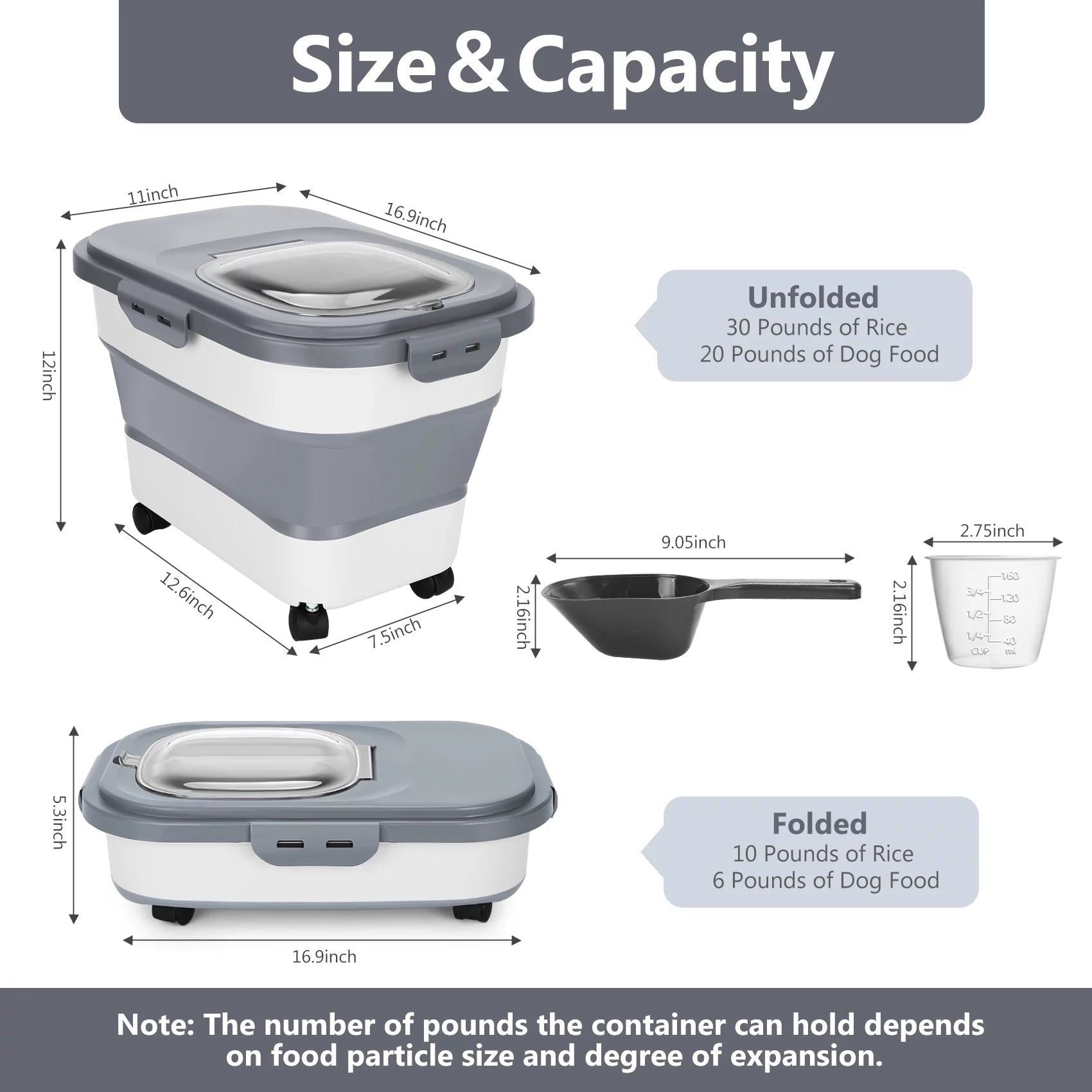Dog / Cat Food Containers with Wheels
