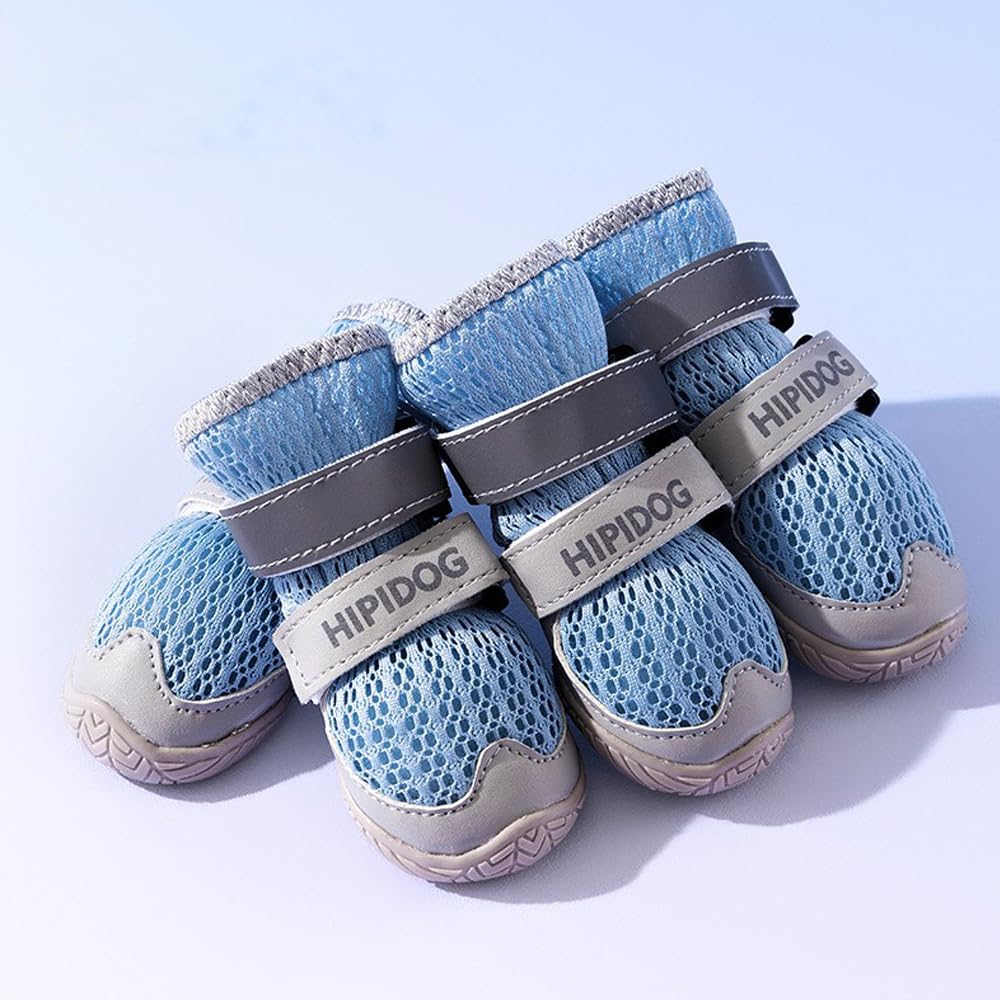 4PCS Dog Shoes With Reflective Rugged Anti-Slip Sole