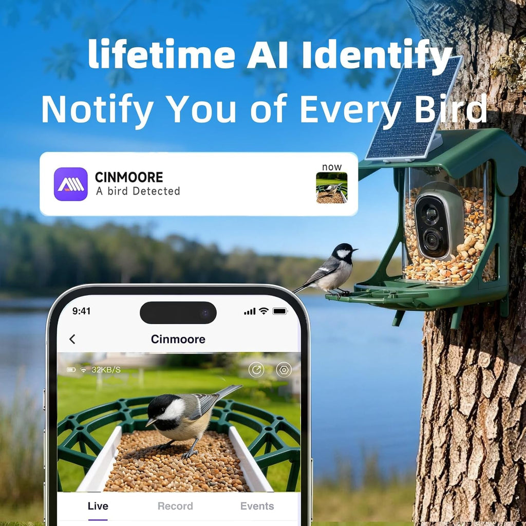 Solar Bird Feeder Camera with Motion Detection