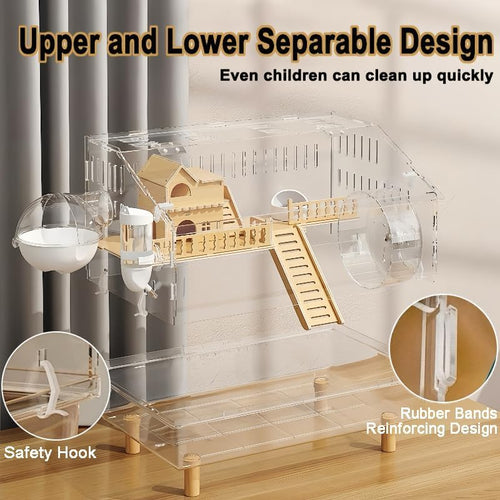 2 Tier Acrylic Cage for Hamsters or Small Pets
