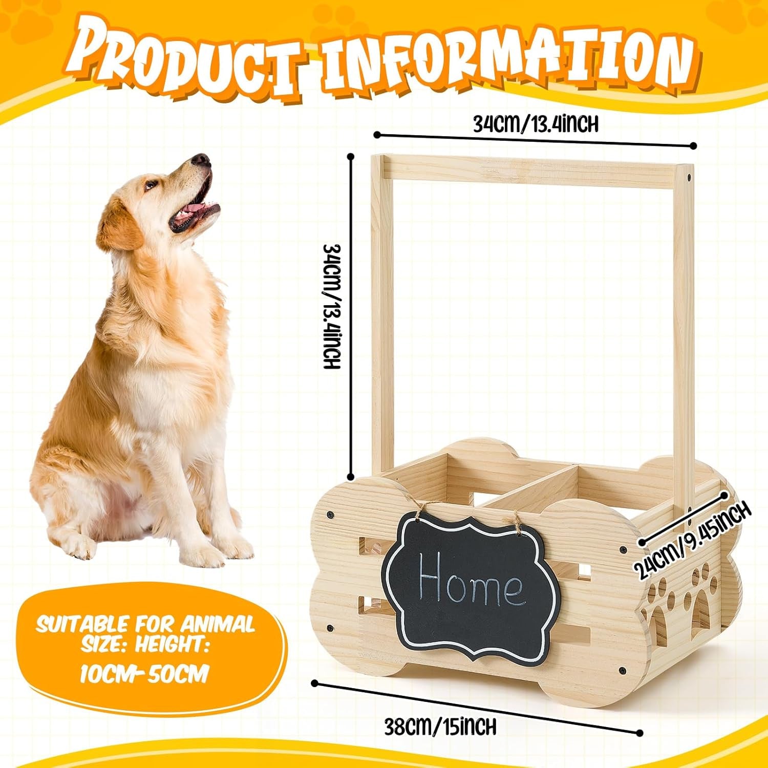 Wooden Storage Organizer with Clothes Rack for Dog Toys and Clothes