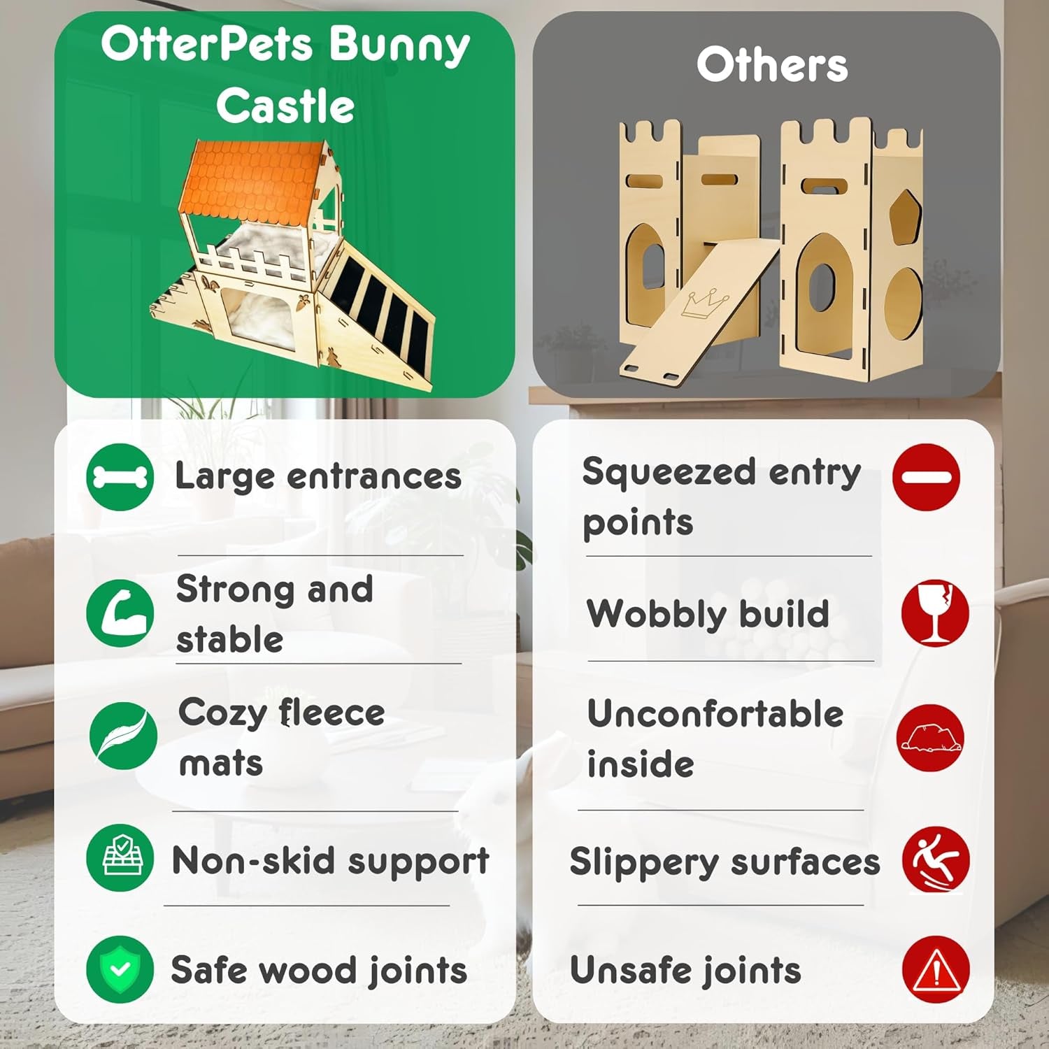 Hideout House for Rabbits and Small Pets