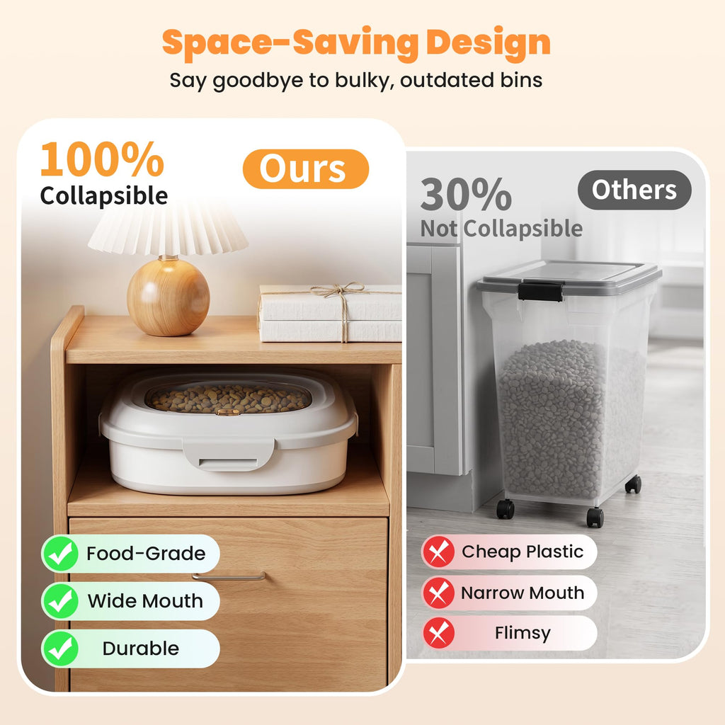 Collapsible Pet Food Storage Container