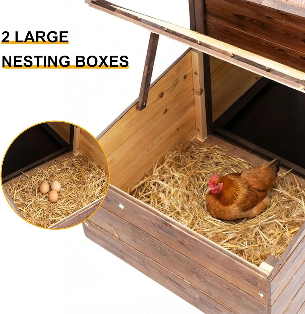 Small Chicken Coop with 2 Nesting Boxes,