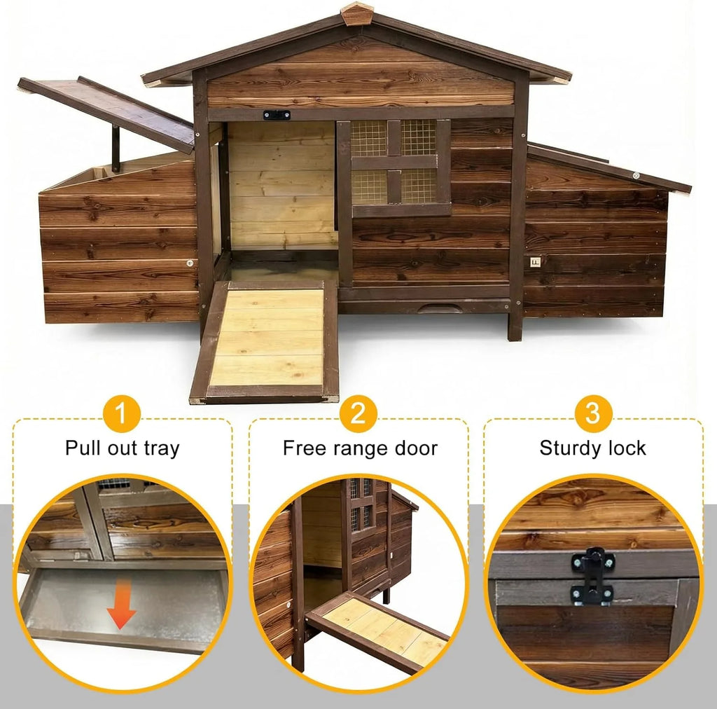 Small Chicken Coop with 2 Nesting Boxes,