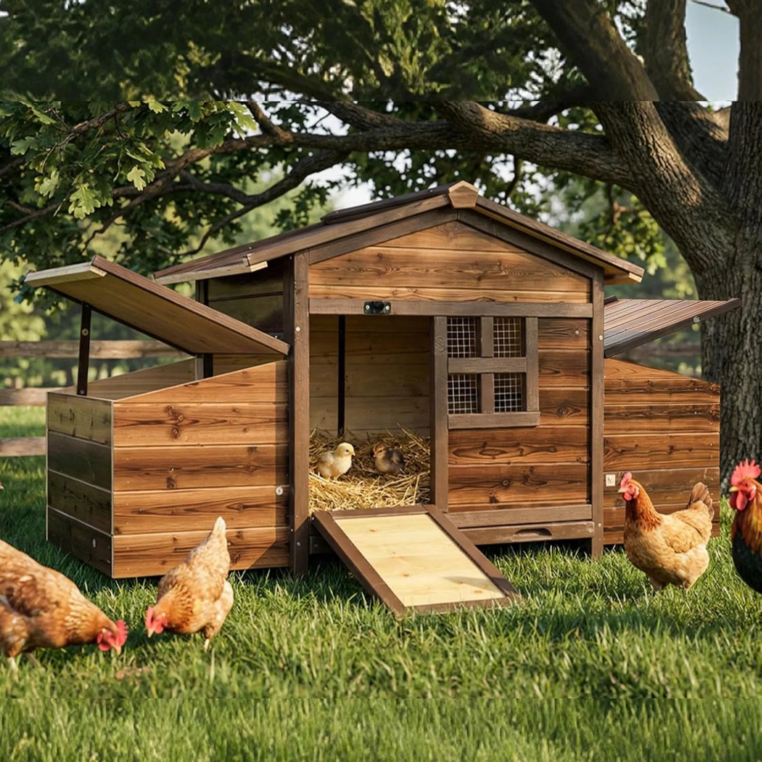 Small Chicken Coop with 2 Nesting Boxes,