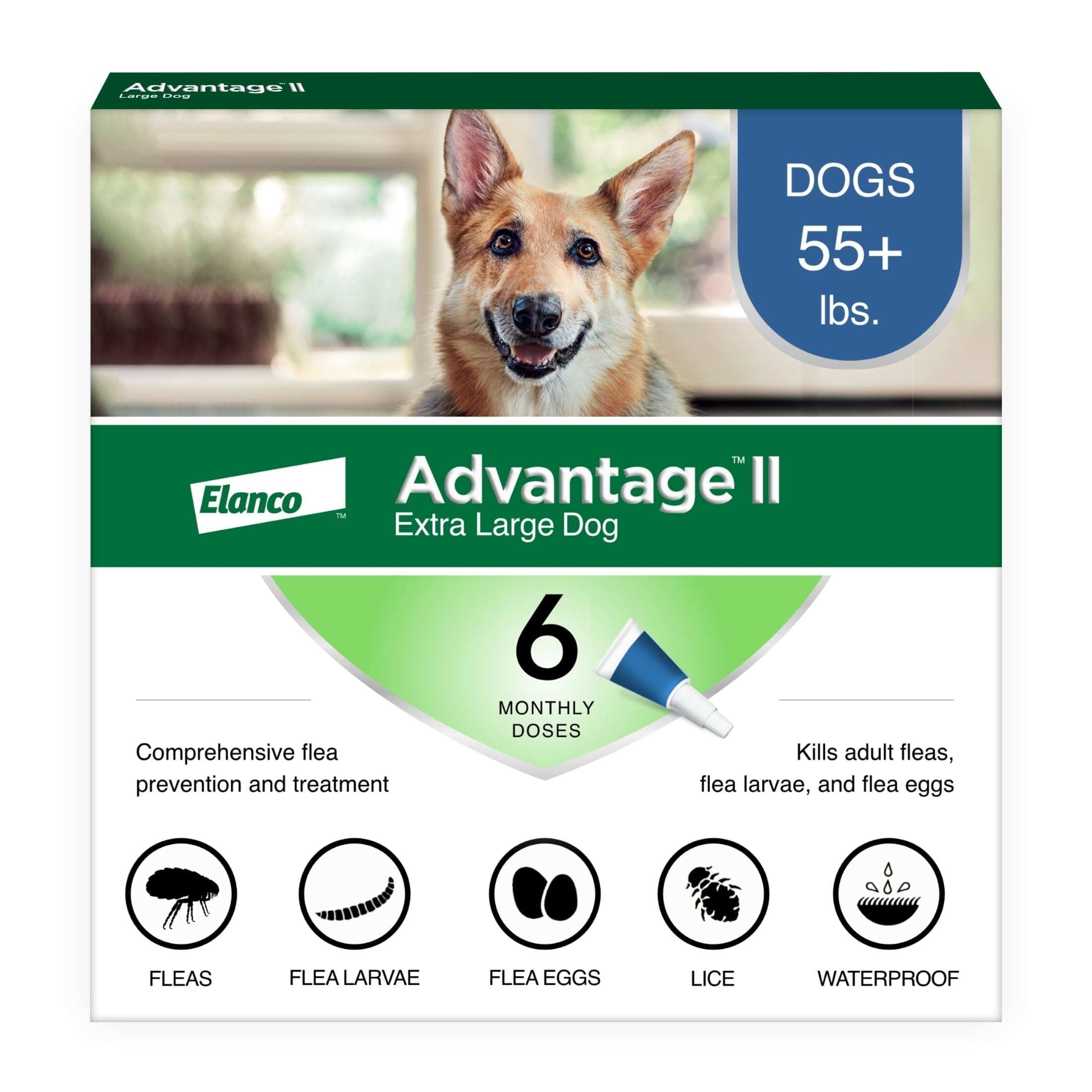 Vet-Recommended Flea Prevention for XL Dogs 55 Lbs+,