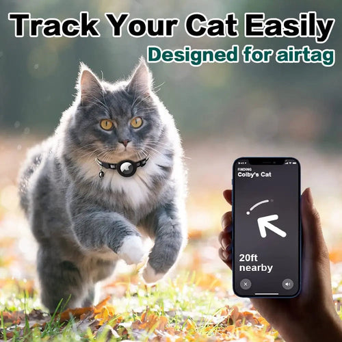 AirTag Cat Collar  with Holder & Bell
