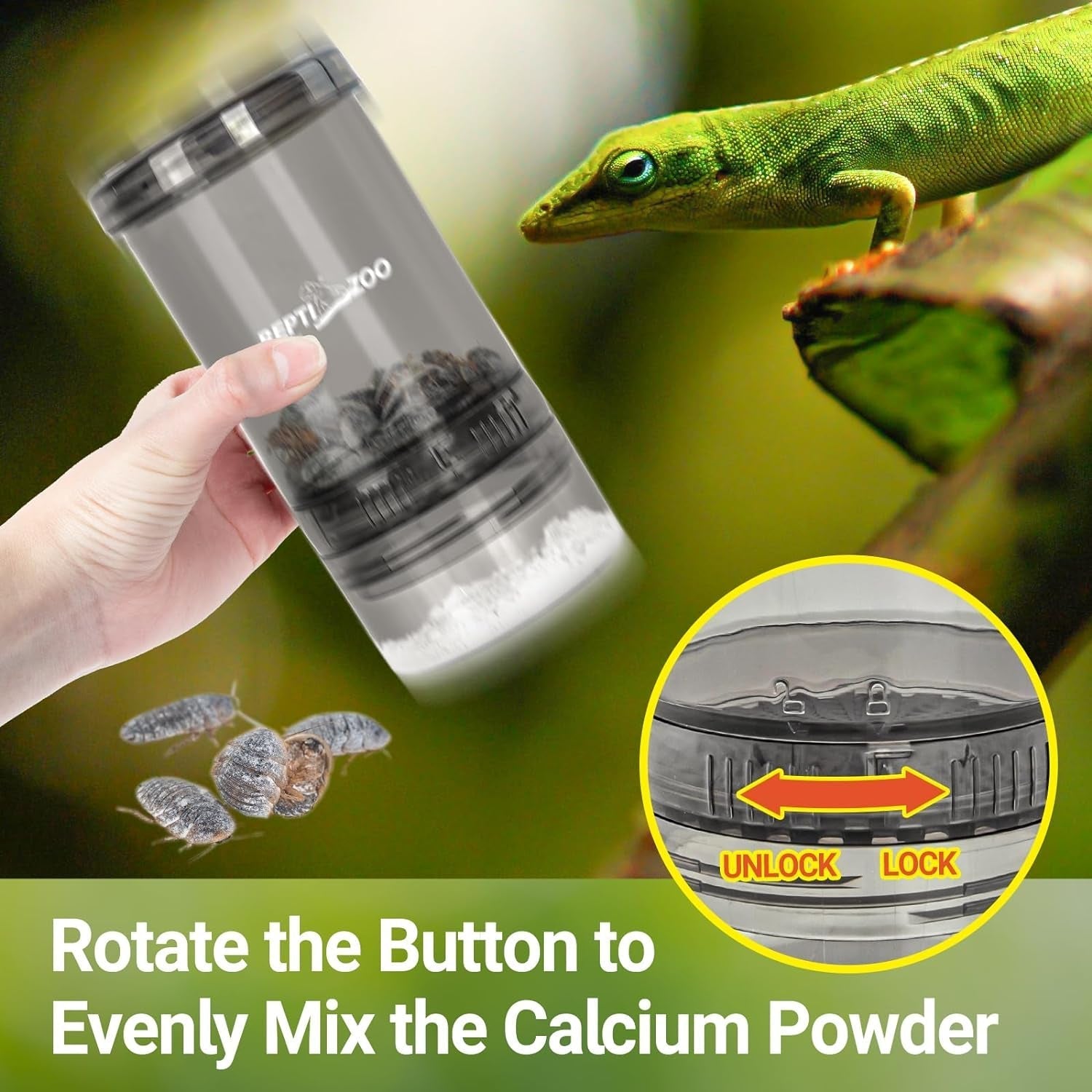 Cricket Keeper/ Calcium Powder Mixer & Feeder Dispenser for Reptiles