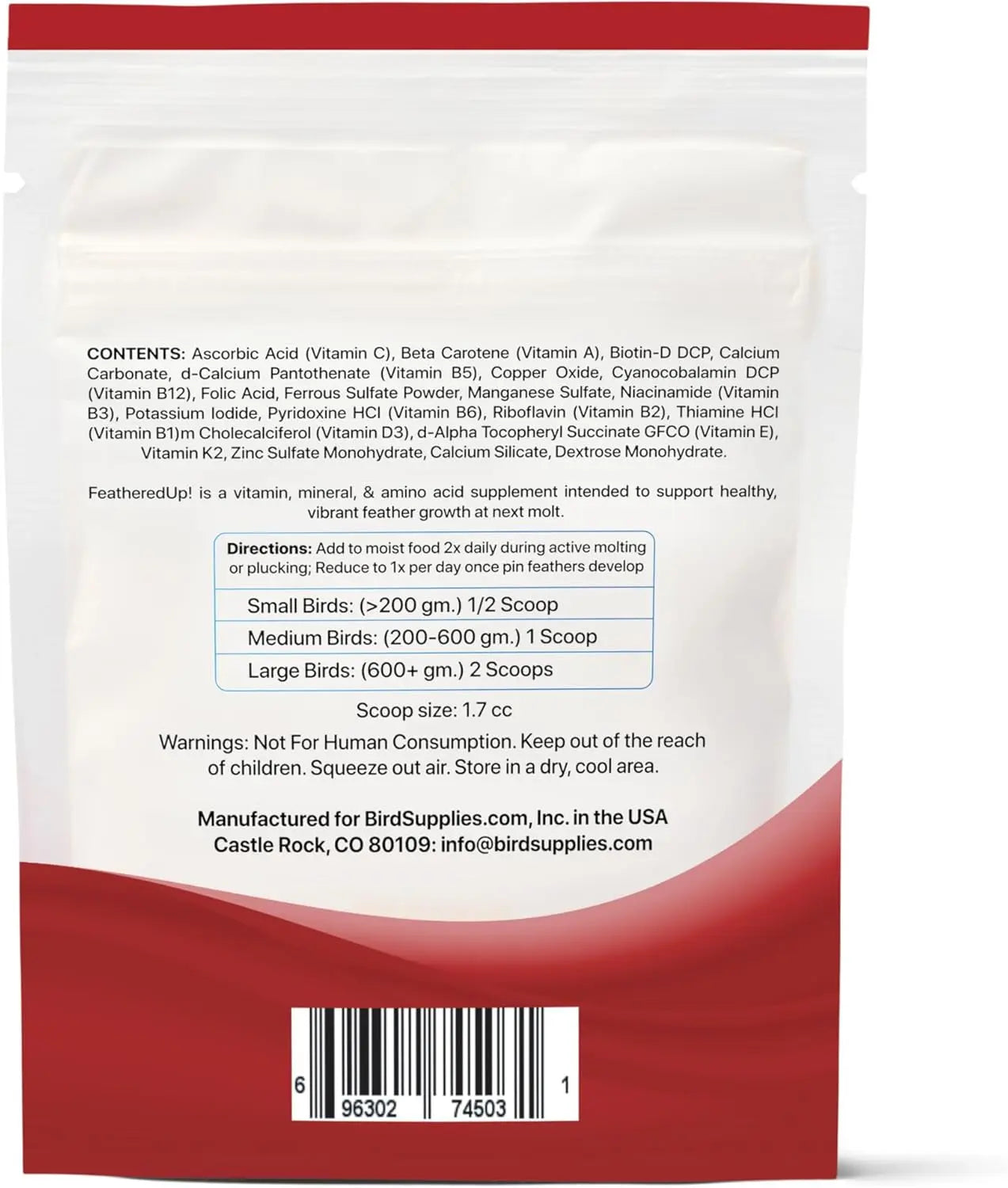Vitamins with Biotin & Calcium for Birds