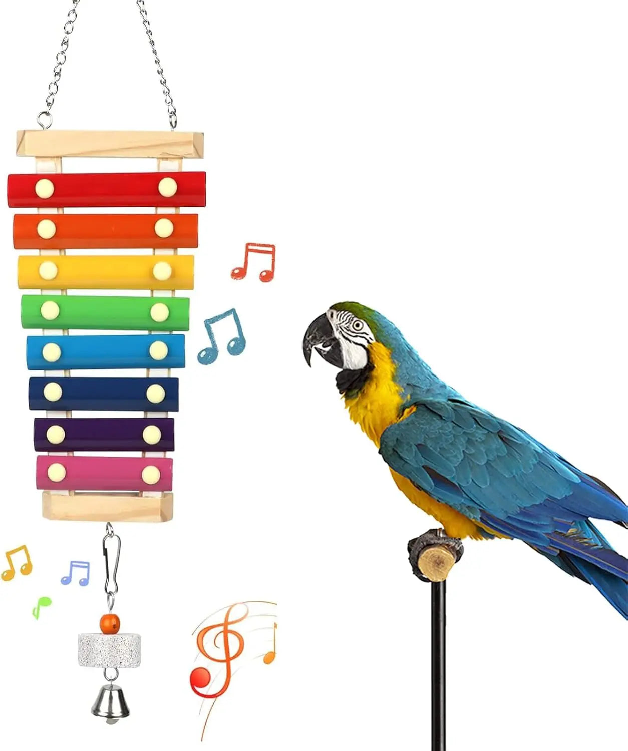 Large Xylophone Toy with Grinding Stone for Birds