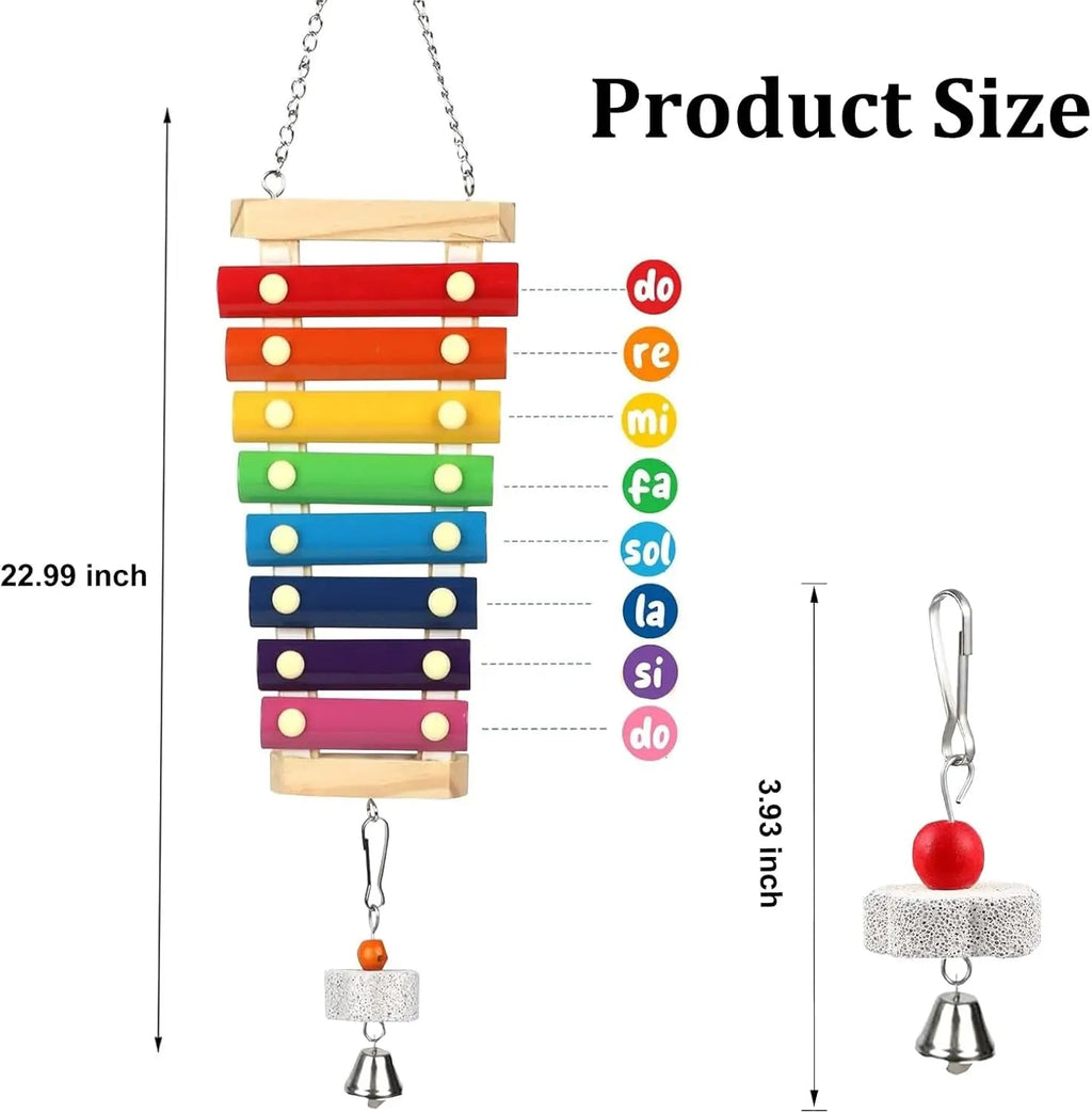 Large Xylophone Toy with Grinding Stone for Birds