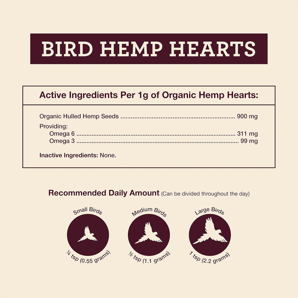Organic Hemp Hearts for Birds