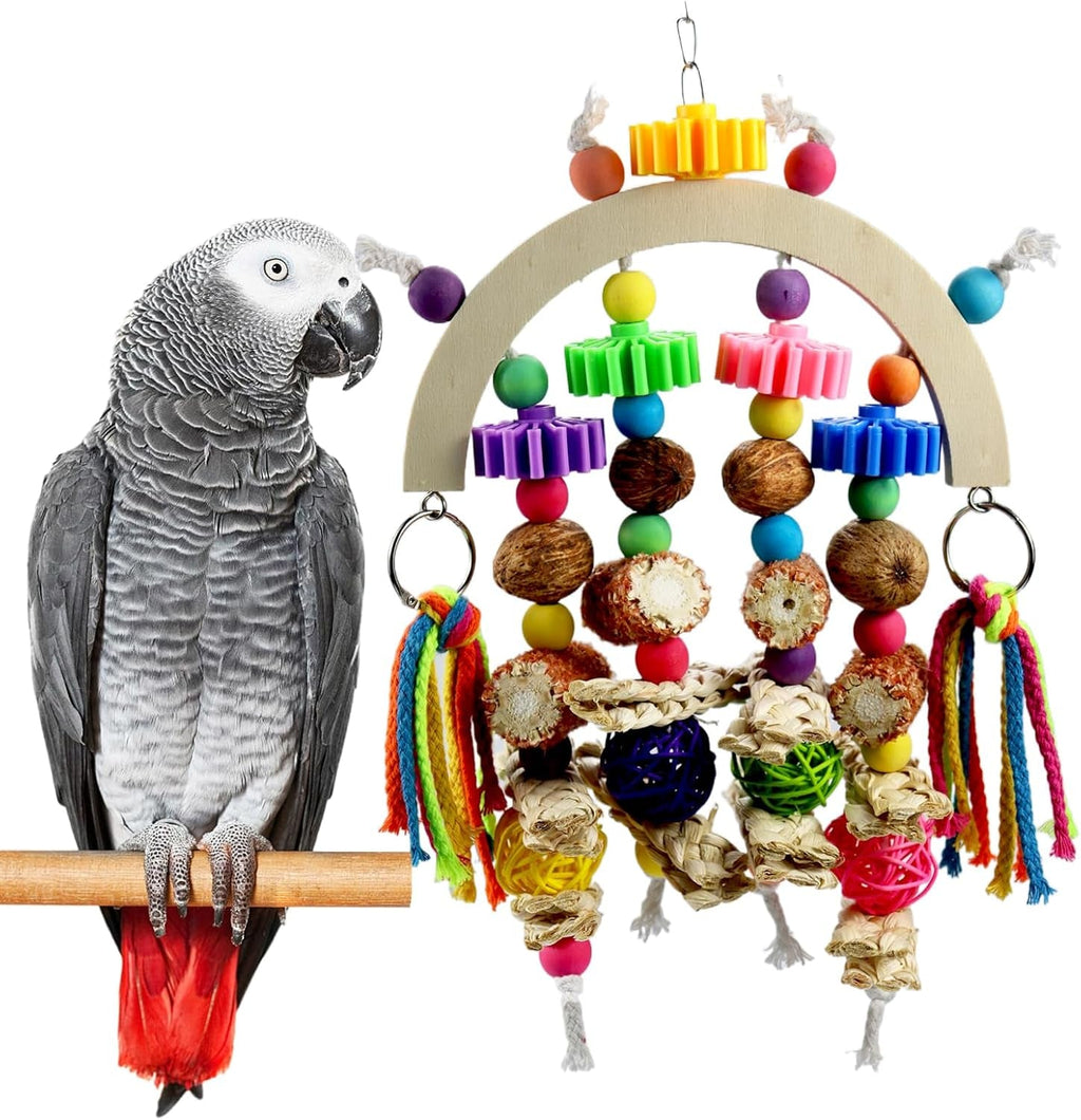 Natural Corncob & Wood Toys for Small -Medium Birds