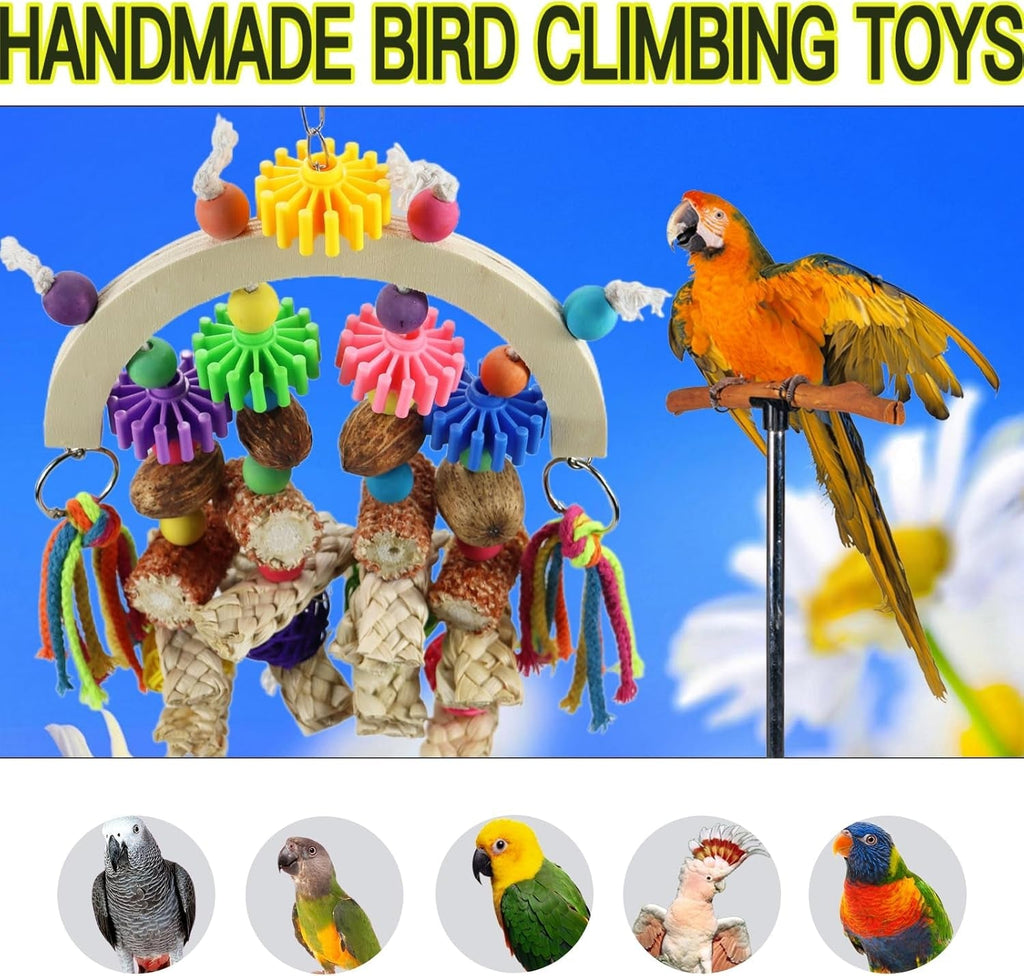 Natural Corncob & Wood Toys for Small -Medium Birds