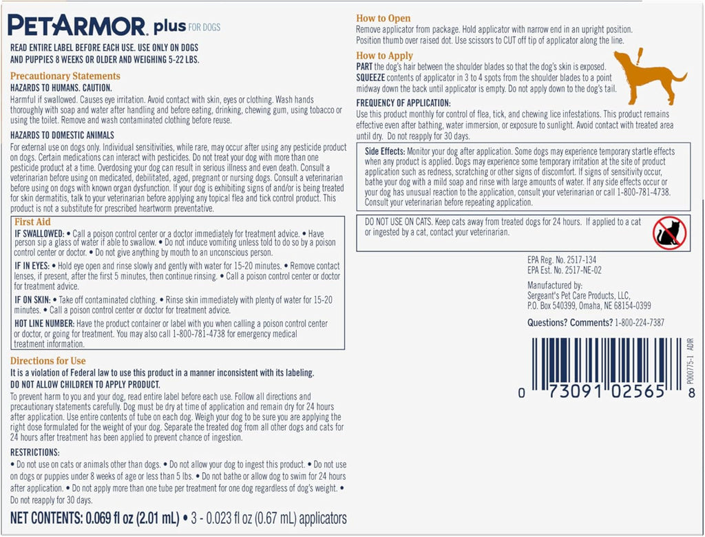 PetArmor Plus Flea Tick Treatment for Dogs