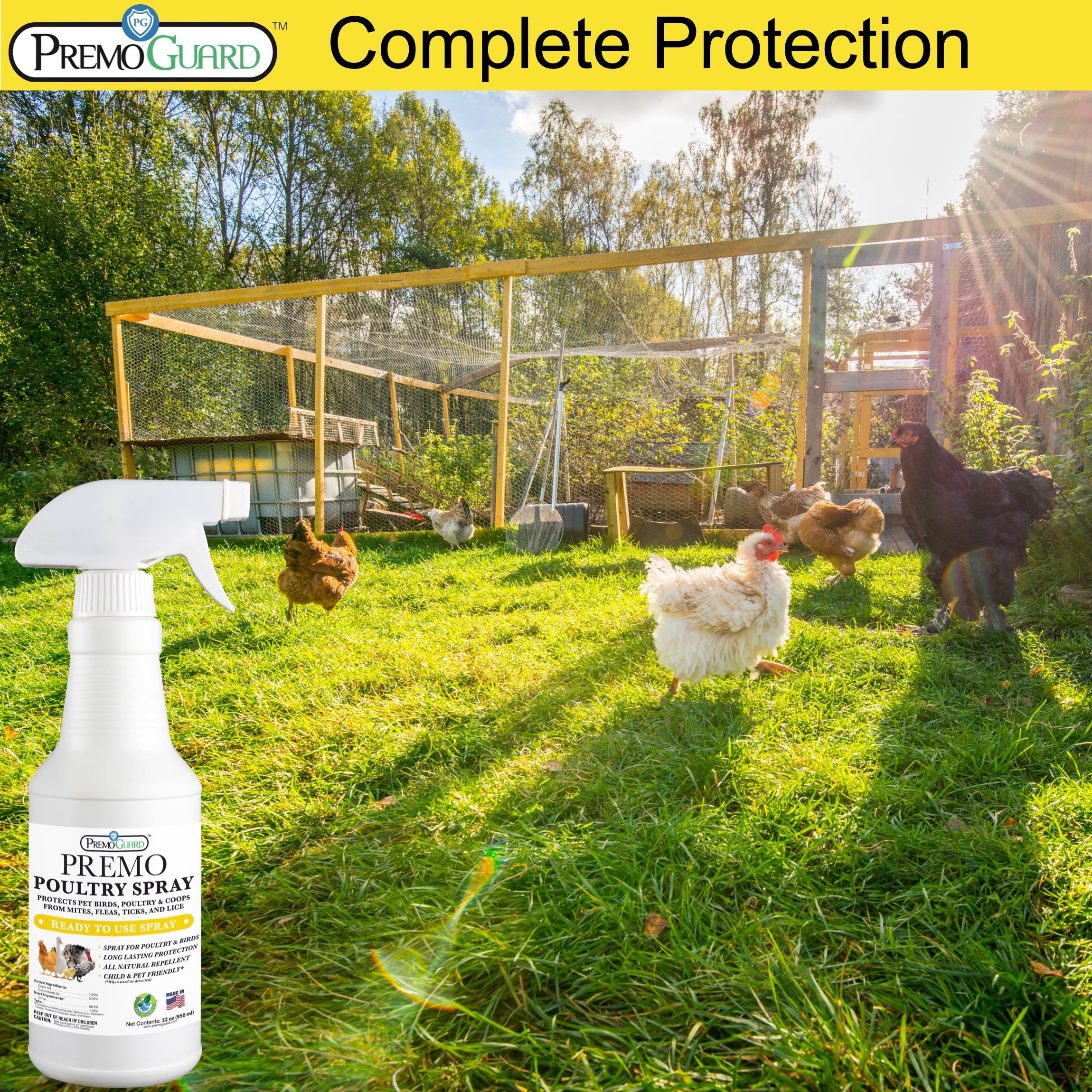 Poultry Spray | Plant Based Natural Non-Toxic | Premo Guard